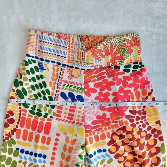 ANI Tropical 2 Piece Set Ruffle Crop Top & High Waist Wide Leg Pants Resortwear - Picture 11 of 15